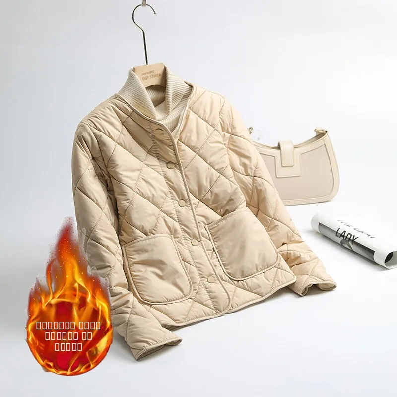 

Women's ort Thiened Fce Lined down Cotton Jaet Warm Underwear Student Indoor Wear Small Cotton Coat 2025 New Sle
