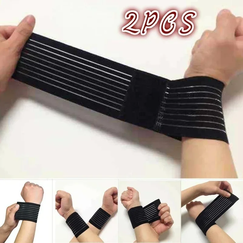 

2PCS/set Sport Wristbands Compression Knee Pad Joint Tape Gym Elastic Bands Elbow Bandage Breathable Adhesive Elastic Bandage