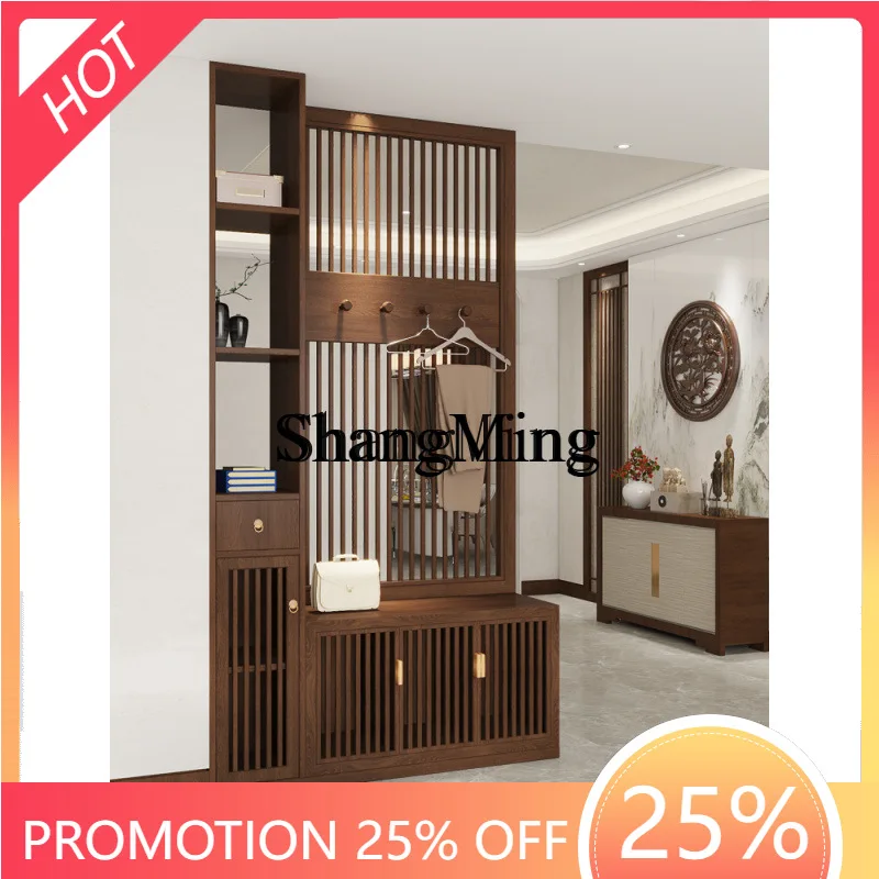 FG good-looking all solid wood home screen partition cabinet entrance living room shoe change stool rack
