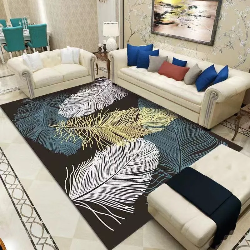 سجادة Kashmiri ذات الطراز العرقي ميكانيكية قابلة للغسل وغطاء كامل لغرفة النوم سجادة غرفة المعيشة مقاومة للأوساخ وسهلة الحفاظ على حصيرة ناعمة