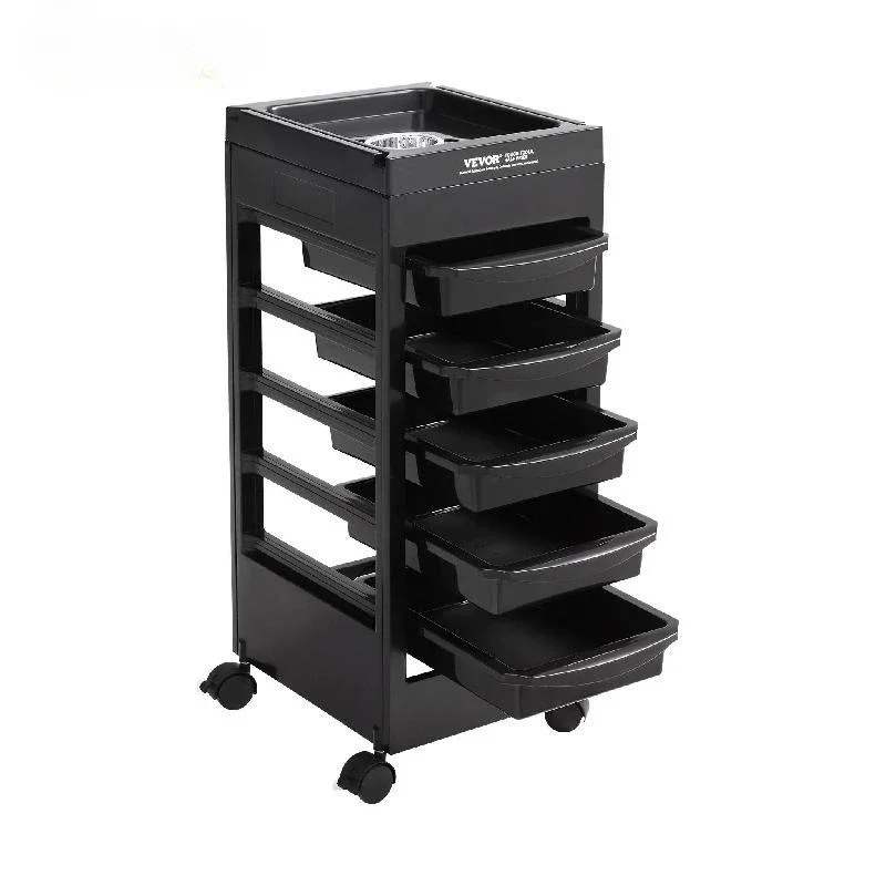 Trolley Stainless Steel Manicure Salon Furniture Hair Storage Cart Wheels Trolleys Wheeled Chairs Shampoo Hairdresser Black Bar