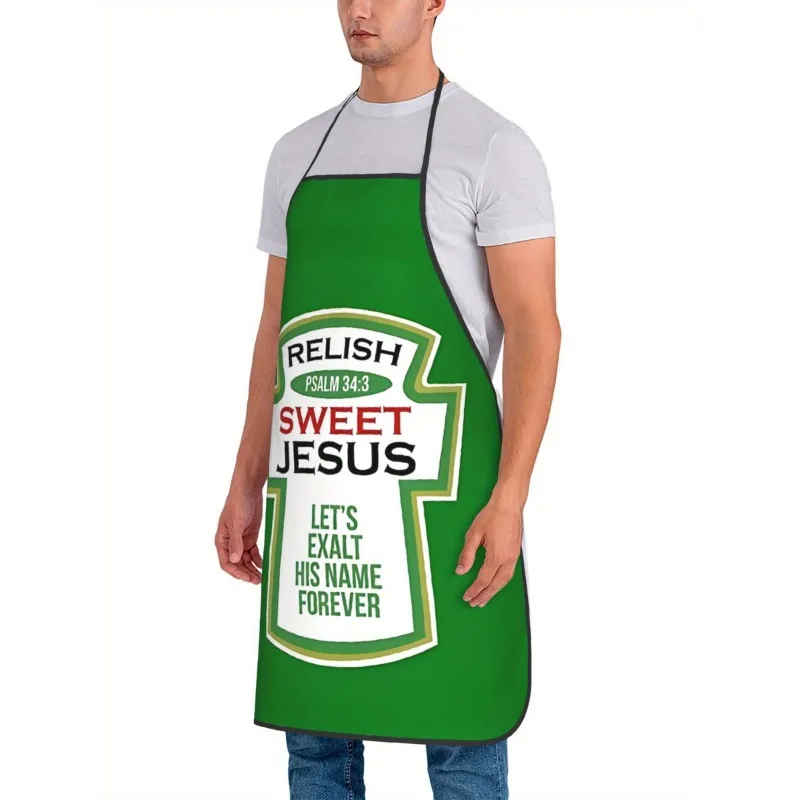 1pc Religious Kitchen Apron - Green 