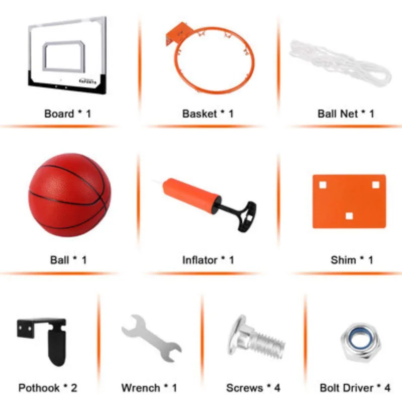 Perforation-free Transparent Hanging Basketball Board 45CM Transparent Wall Hanging Basketball Board for Children