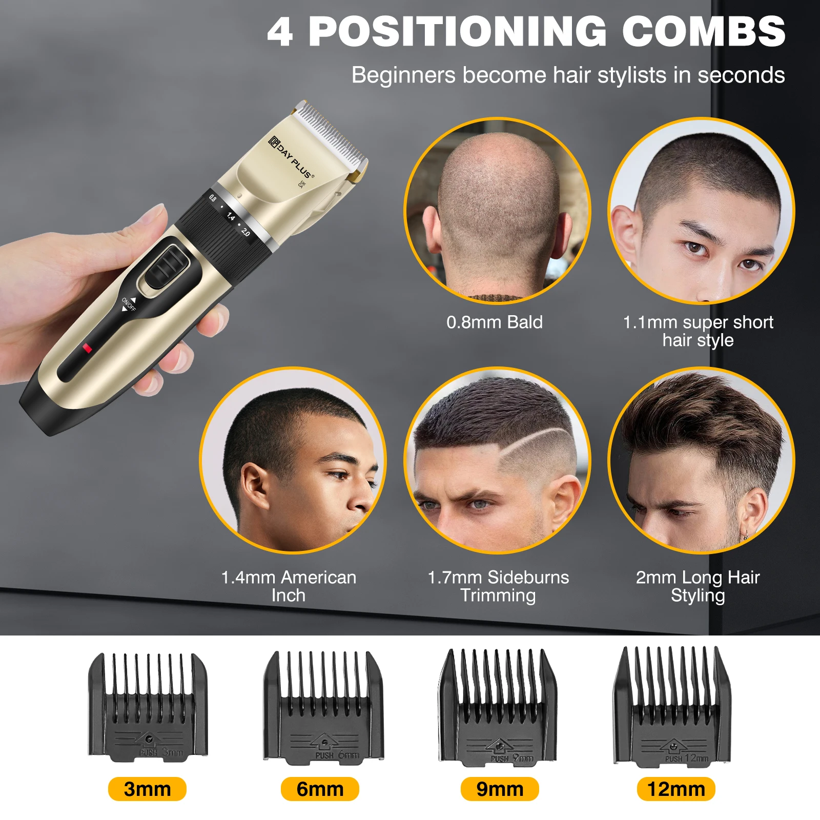 BRIEFNESS Hair Trimmer Pet Trimmer Silent All-In-One Body Hair Trimmer Cordless Precision Trimmer Runs for 90 Minutes