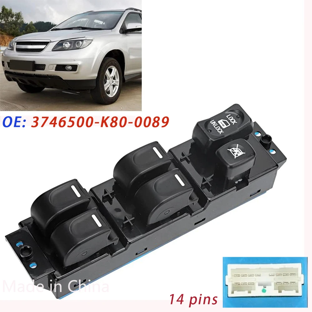 Front Left Power Master Window Switch Control Button for Great Wall Hover Haval H3 H5 3746500-K80-0089 3746500K800089