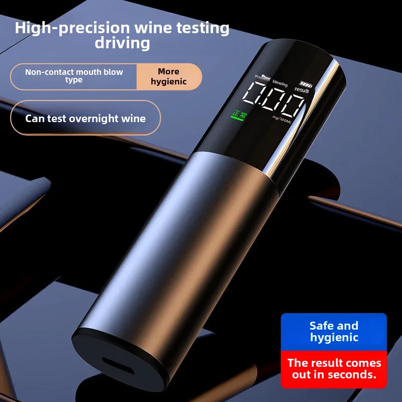 Portable High Precision Alcohol Tester Digital Display Breath Alcohol Detector Smart Self-test Drinking Driving Prohibited