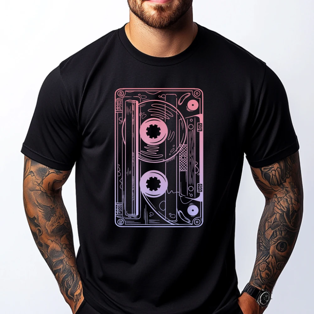 

Cassette Music Audio Tape 90s Party 80s Outfit Mixtape Luxury T Shirt Men High Quality Unisex T-Shirts Printed