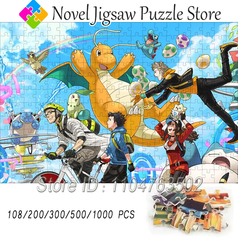 

Pokemon Character Jigsaw Puzzle 108/200/300/500/1000 PCS Classic Japanese Anime Puzzles Teenagers Handmade Toys Creative Gift