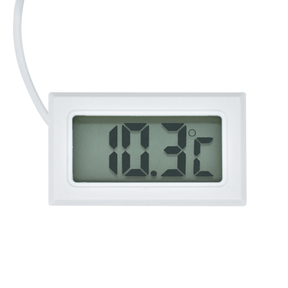 Mini cyfrowy termometr LCD do pomiaru czujnik temperatury w pomieszczeniu przyrządy do pomiaru temperatury z sondą 1M TPM-10 biały czarny