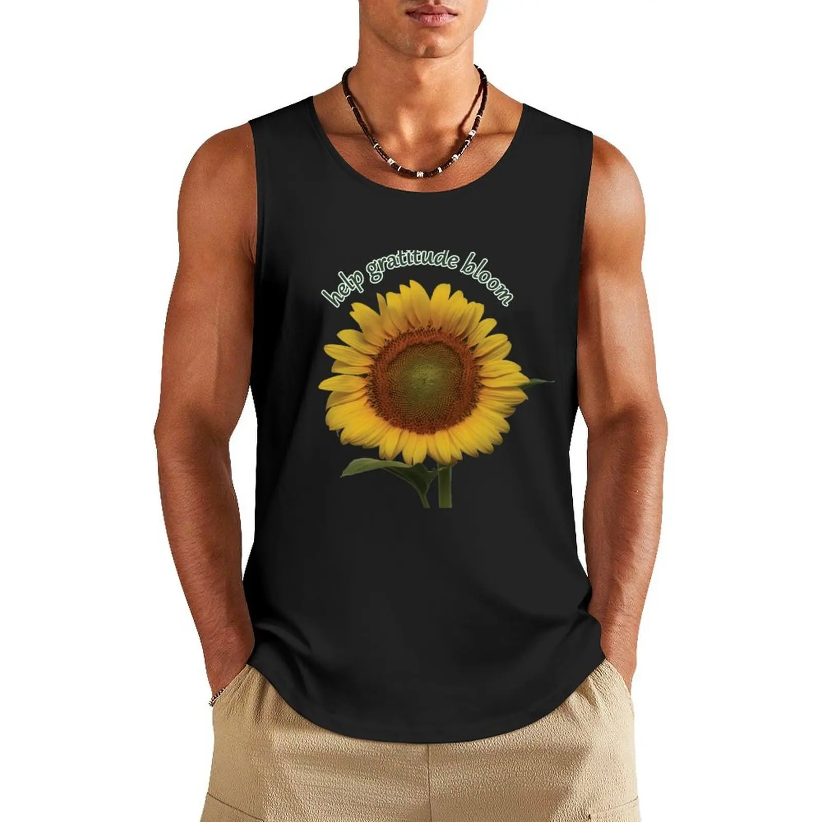 

Help Gratitude Bloom Tank Top Sleeveless top Vests men clothings