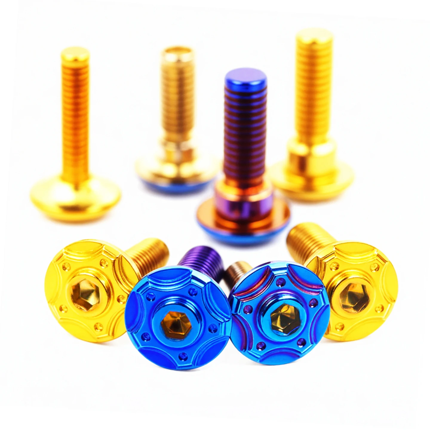 1~10pcs M6 M8 Stainless Steel Brake Disc Screws Bolts Plating Color Motorcycle Rotor for Honda Yamaha Kawasaki Suzuki Ornament