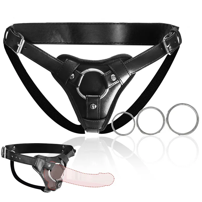 Strap On Dildo Harness Sex for BDSM, High-quality Wearable Leather Pants Men Pegging Dildo Adjustable Belt, Multiple Sizes Rings