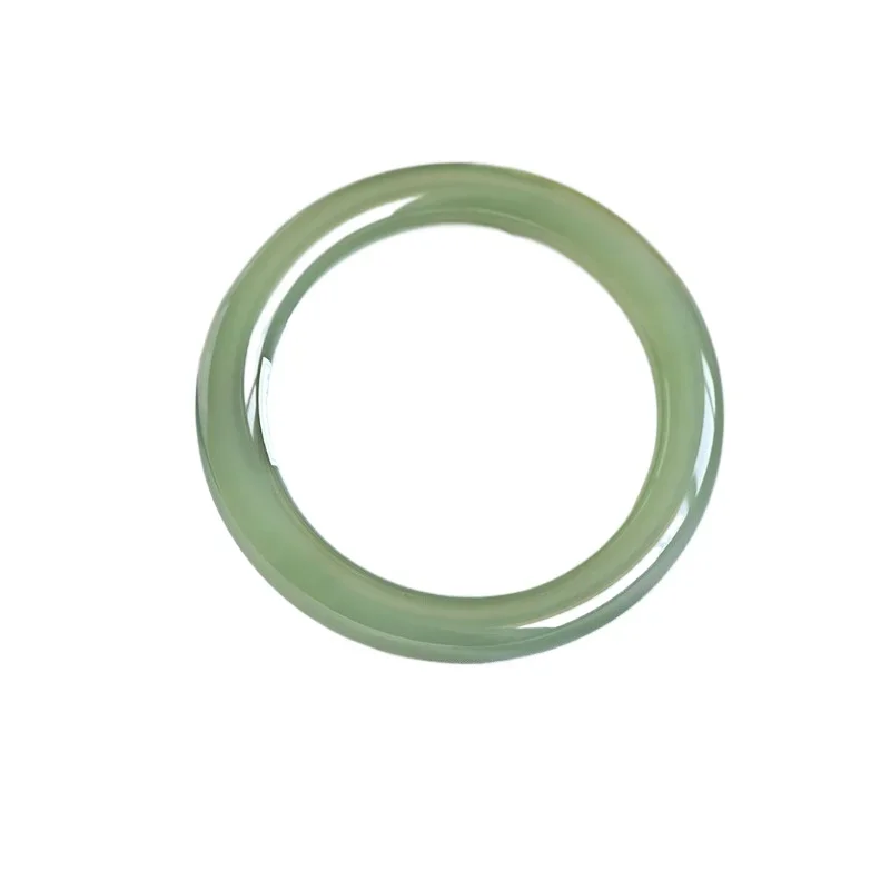 Qingbaiyu bracelet ice bottom lake water green jade bracelet round strip women's model