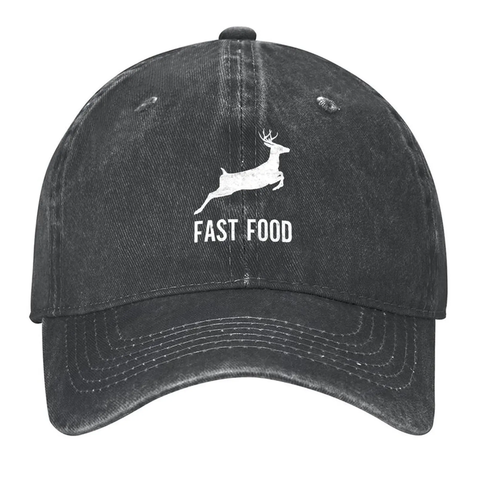 

2026 Fast Food Deer, Funny Hunting Baseball Cap Anime Hat Golf Wear Visor Sun Hat For Children Men's Baseball Women's
