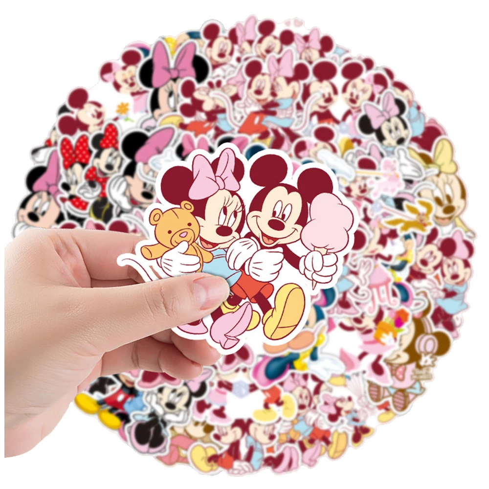 

10/30/50pcs Kawaii Disney Cartoon Minnie Mouse Stickers Anime Decorative Guitar Planner Laptop Cute Graffiti Kids Sticker Toys