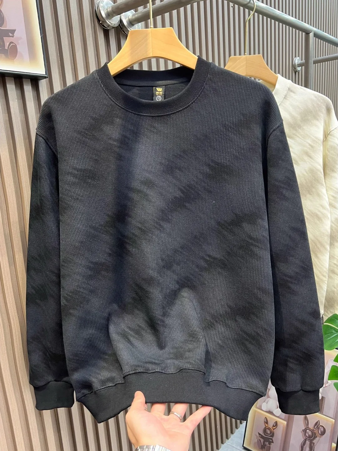 Men's Casual Long Sve round Ne Sweatirt Color Blo adient Dyeing Polyester Fiber Versatile Comfortable Autumn New A...