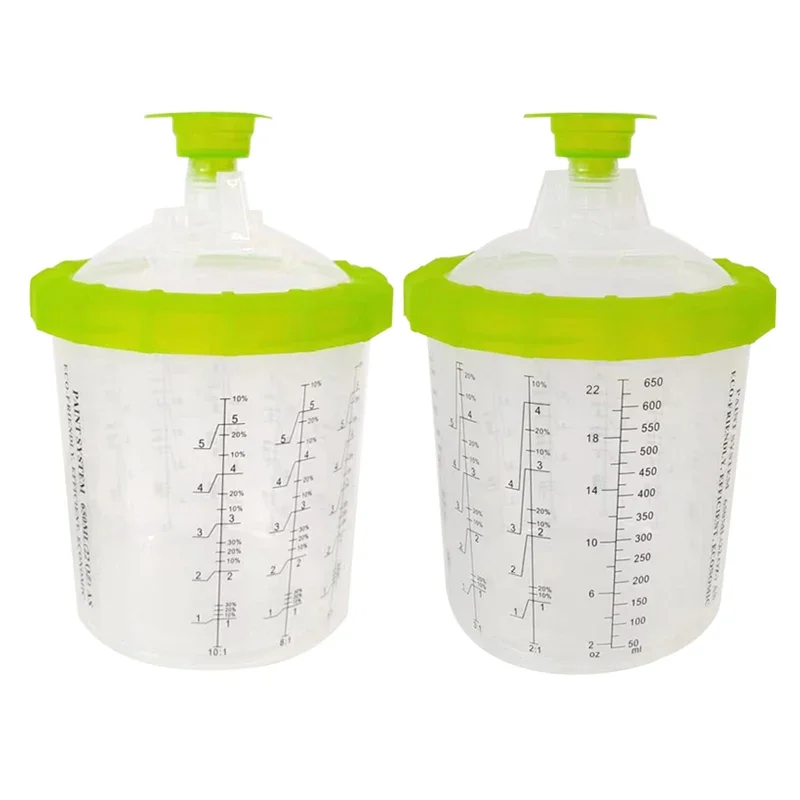 

50PCs paint spray gun disposable cup set PPS top spray gun plastic cup universal 400/600/800ml