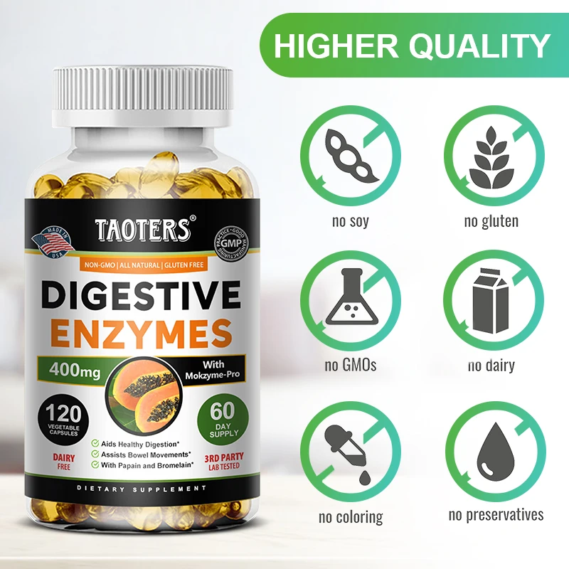 Digestive Enzyme Supplements - Support Intestinal Health, Relieve Occasional Indigestion, and Maintain Regular Bowel Movements