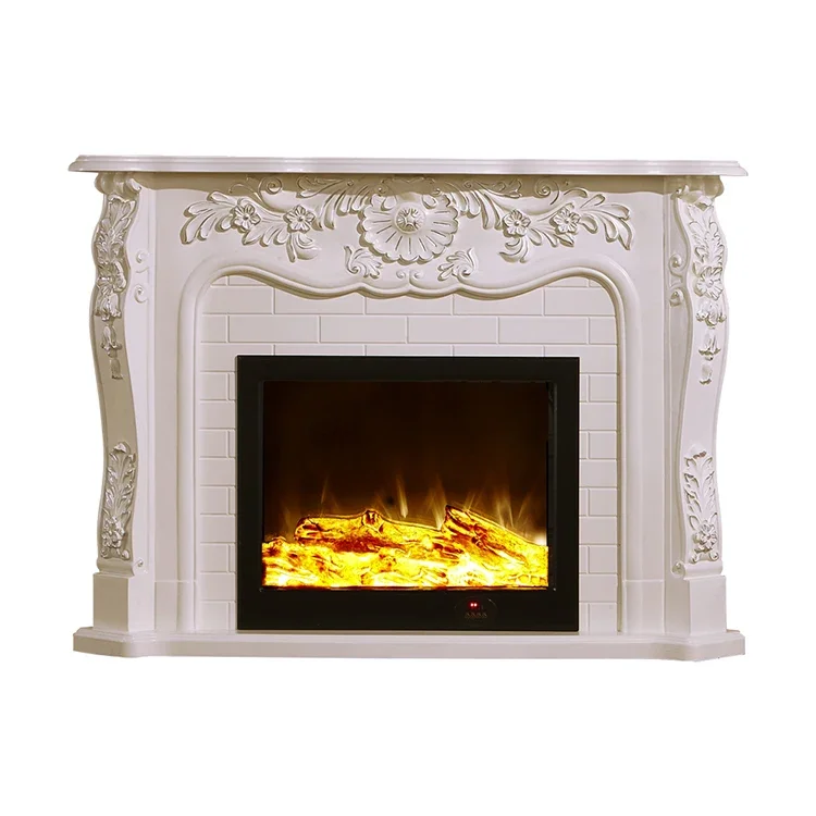 luxury freestanding decor flame custom insert electric fireplace stoves decorative Resin Carving Fireplace