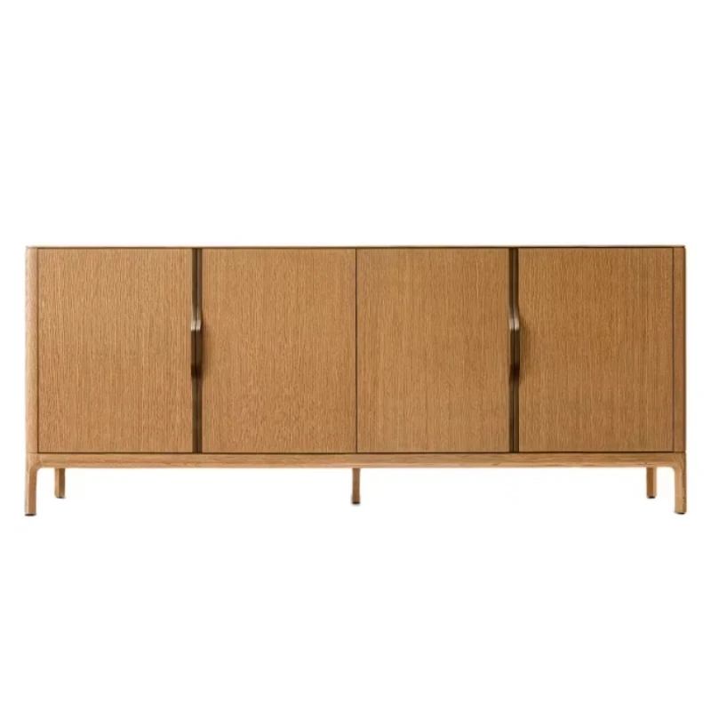 

Natural Oak and Stainless Steel Brass 4 Door Side Panel Home Locker