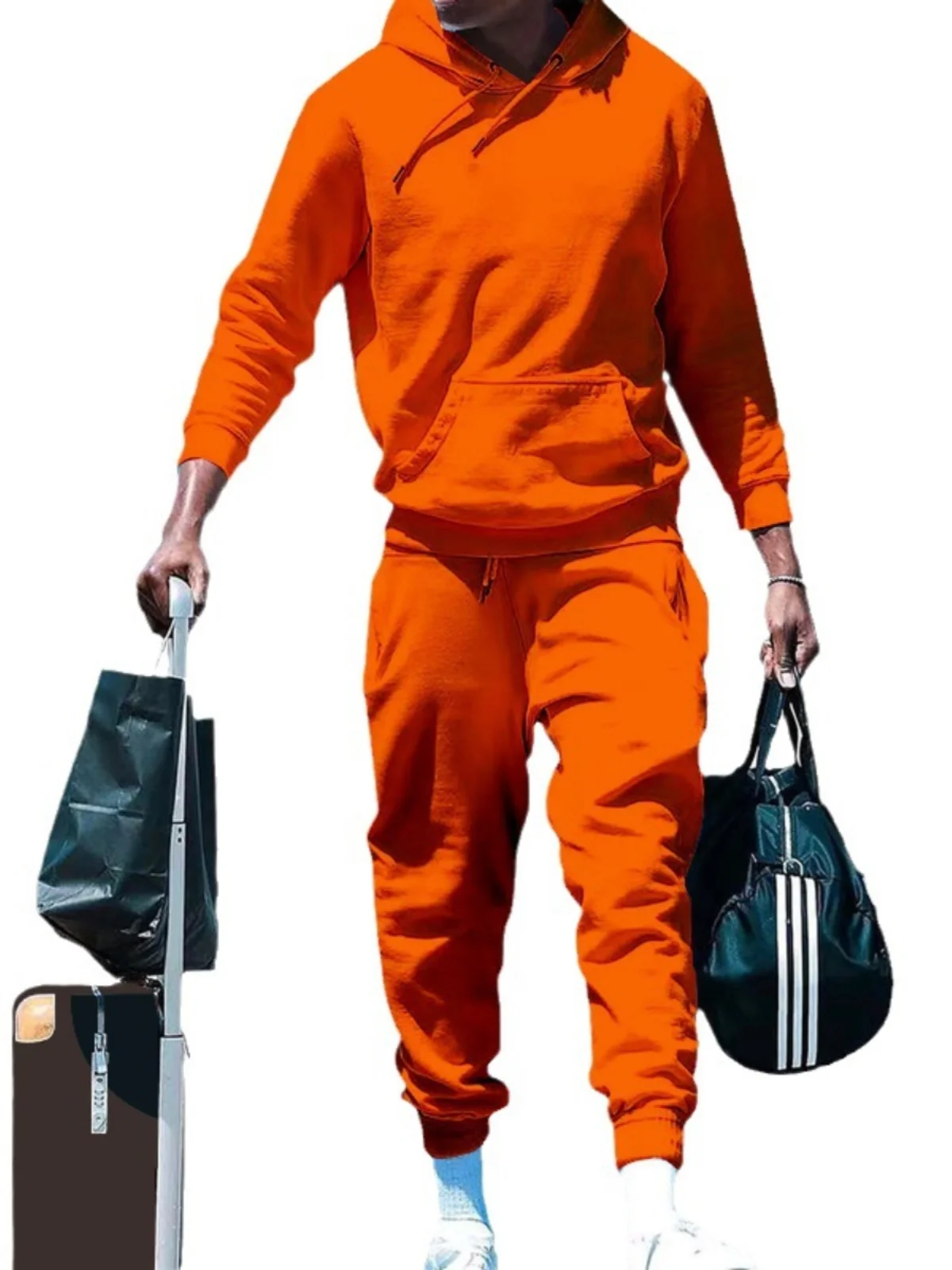 

Hooded Fce Sports Hoodie And Pants Set Men's Casual Autumn Wear Long Sve Cotton Blend Comfortable plus Size Outfit