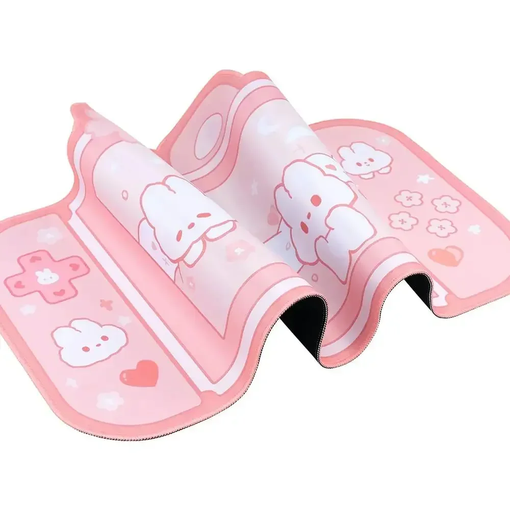 Alfombrillas de ratón Kitty para teclado NS Switch Gaming XXL, alfombrilla de ratón grande, rosa, Kawaii, lindo Anime, Blotter Protector de escritorio