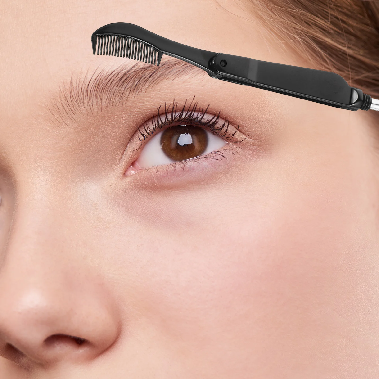

6Pcs Double-Ended Eyebrow Lash Brushes Foldable Makeup Eyelash Comb Grooming Tools Black Foldable Eyebrow Eyelash Brush