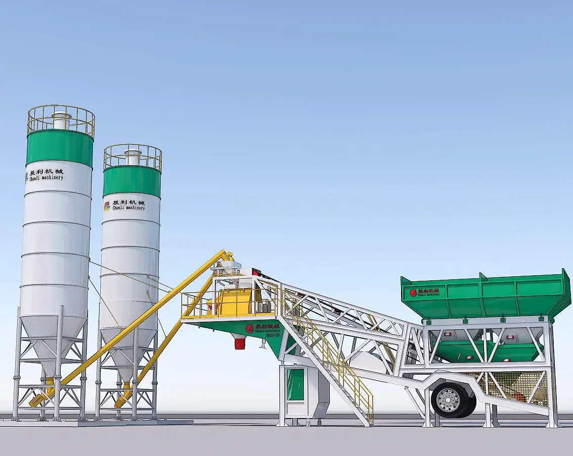 Customized Flexible Modular Design Easy Disassemble And Transport Mobile Portable Modular Concrete Mixing Plant Batching Plant
