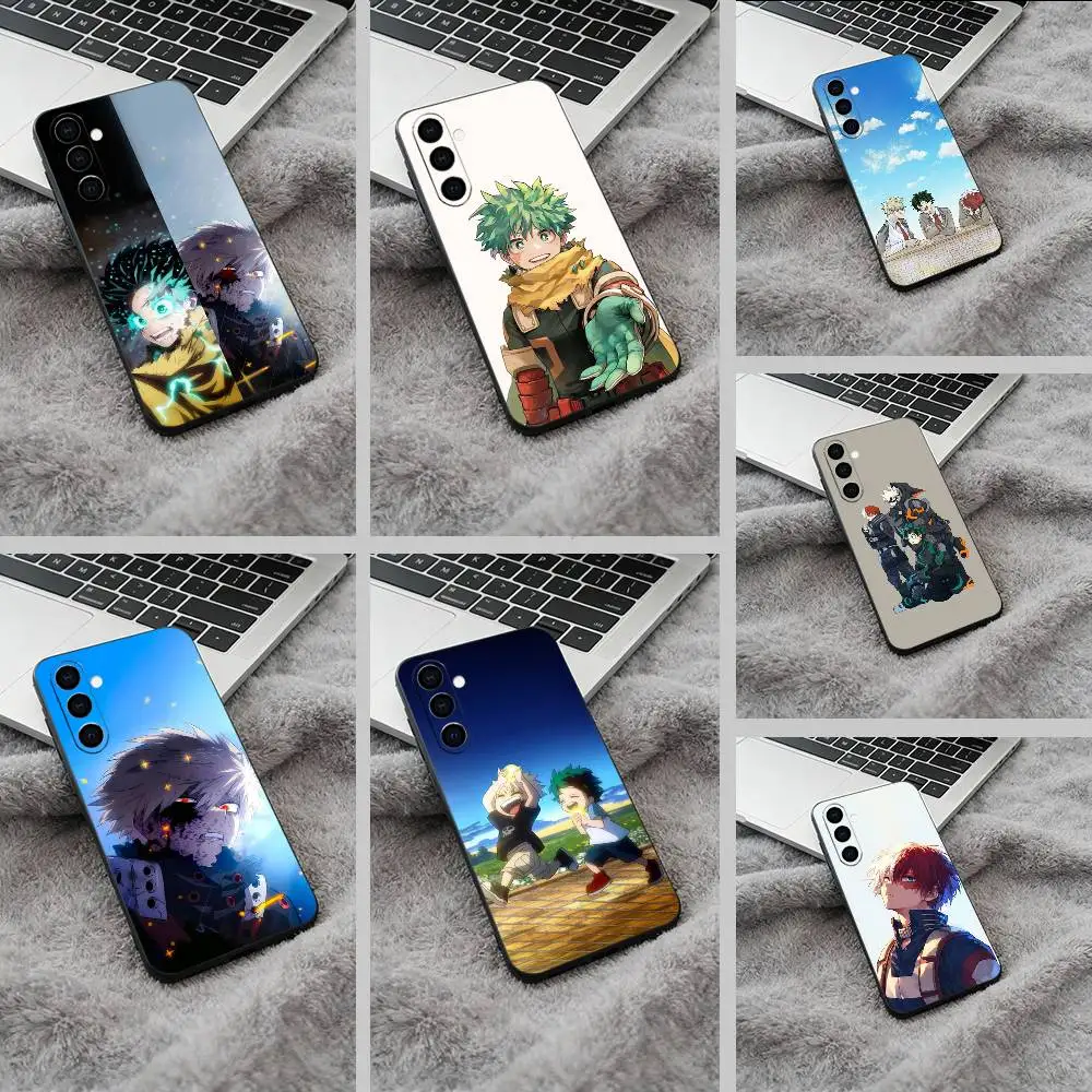 M-H-A-My Hero Academia Soft Silicone phone Case for Samsung Galaxy A73/A71/A72/A70/A53/A52/A51 - Black