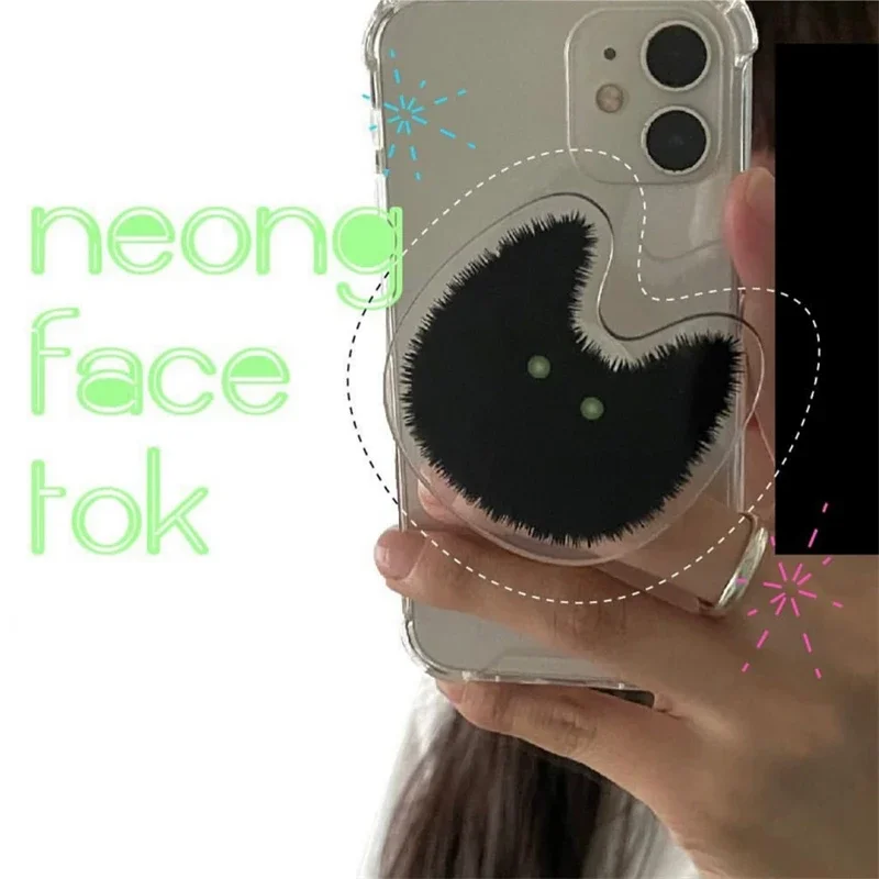 

Корейский милый пугающий Черный кот кронштейн для IPhone 14, корейский Универсальный держатель для телефона с животными, кольцо-подставка, держатель, ручка, подарок