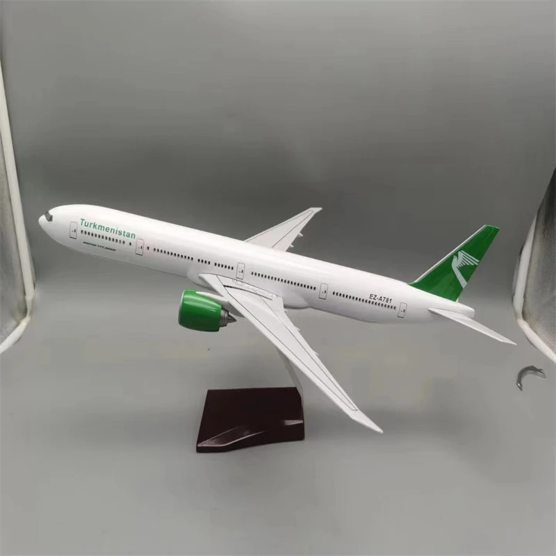 Airlines Scale1:157 47cm B777-300ER Turkmenistan Model With Lights Original Model Metal Aircraft Model Aircraft Plane Set Air