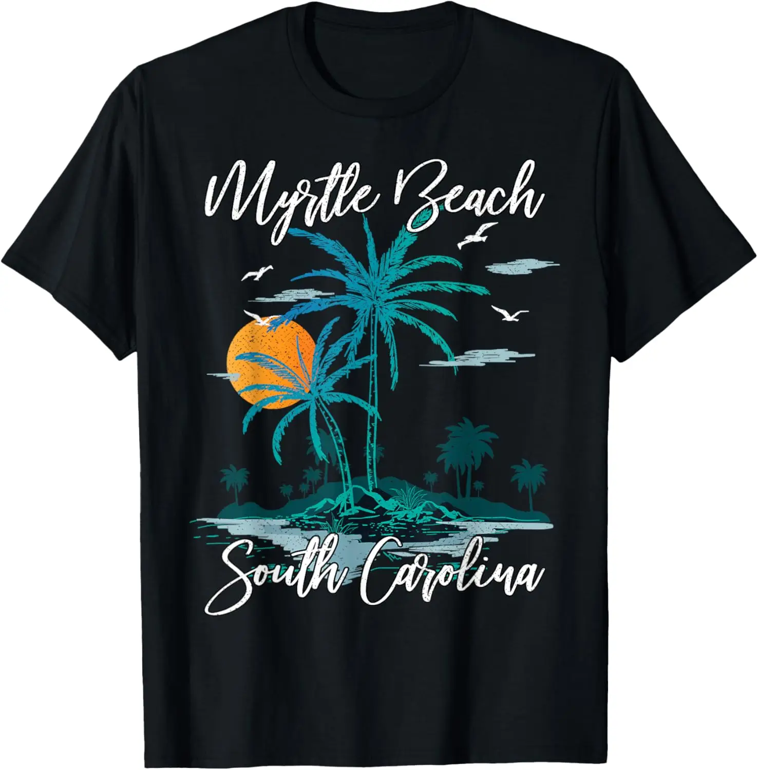 Family Vacation Retro Sunset South Carolina Myrtle Beach T-Shirt