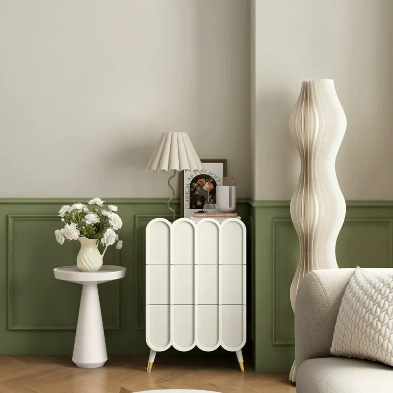 French Cream Drawer Living Room Porch Cabinet Simple Bedroom Bedside Cabinet Small Storage Szafki Do Salonu Home Furniture