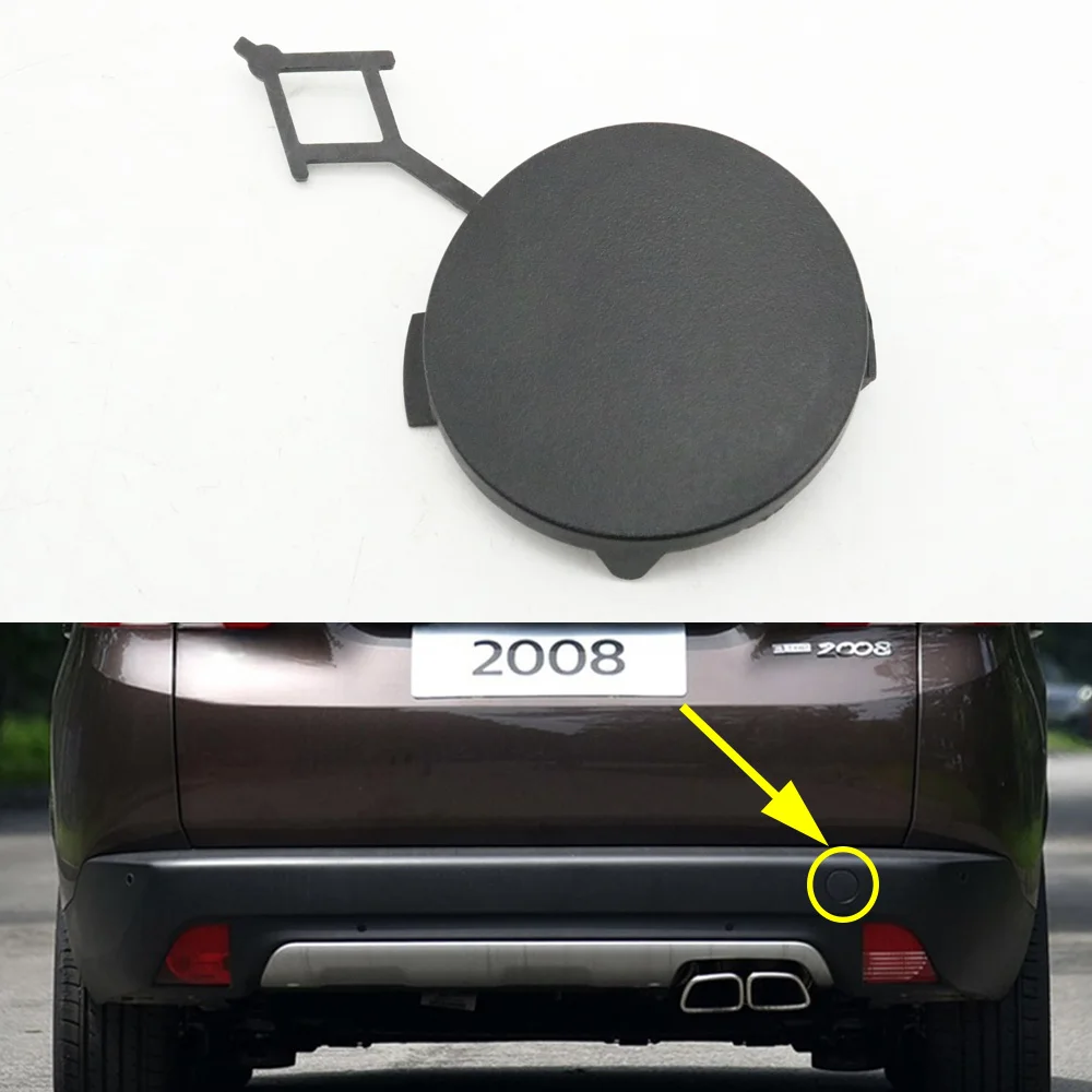 

Rear Bumper Trailer Cap Trim Lid Tow Hook Eye Cover For Peugeot 2008 2014-2017