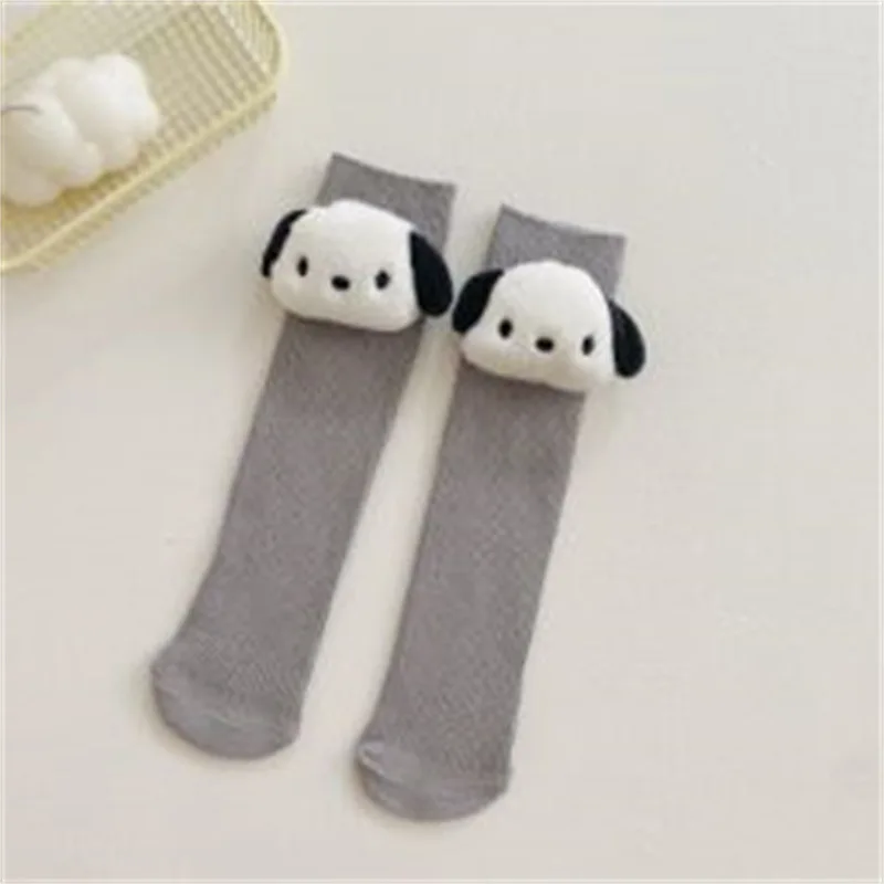 Baby Girls Knee High Socks Cartoon Winterr Autumn Cotton Socks Solid Candy Color Kids Toddler Short Socks For Children