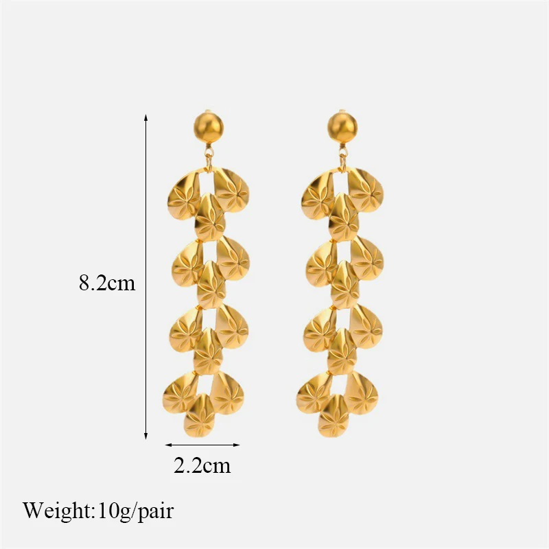 GANPUP 316L Edelstahl Gold Farbe Quaste Lange Anhänger Ohrringe Frauen Täglichen Verschleiß Chic Mode Ohr Baumeln Wasserdicht Schmuck – Detail 6