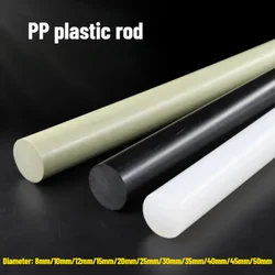 1/2/4pcs Black White Gray Polypropylene Rod Diameter 8mm/10mm/12mm/15mm/20mm/25mm/30mm/35mm/40mm/45mm/50mm Length 500mm