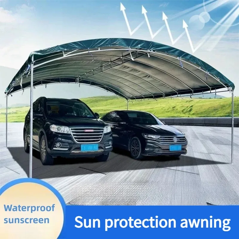 Waterproof Tarp Canopy Outdoor Retractable Sun Shade Awning for Market Stall Carport Patio Garden Custom Size UV Protection