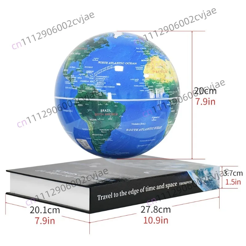 8-Inch book magnetic levitation globe creative luminous rotating office study magnetic levitation ornament