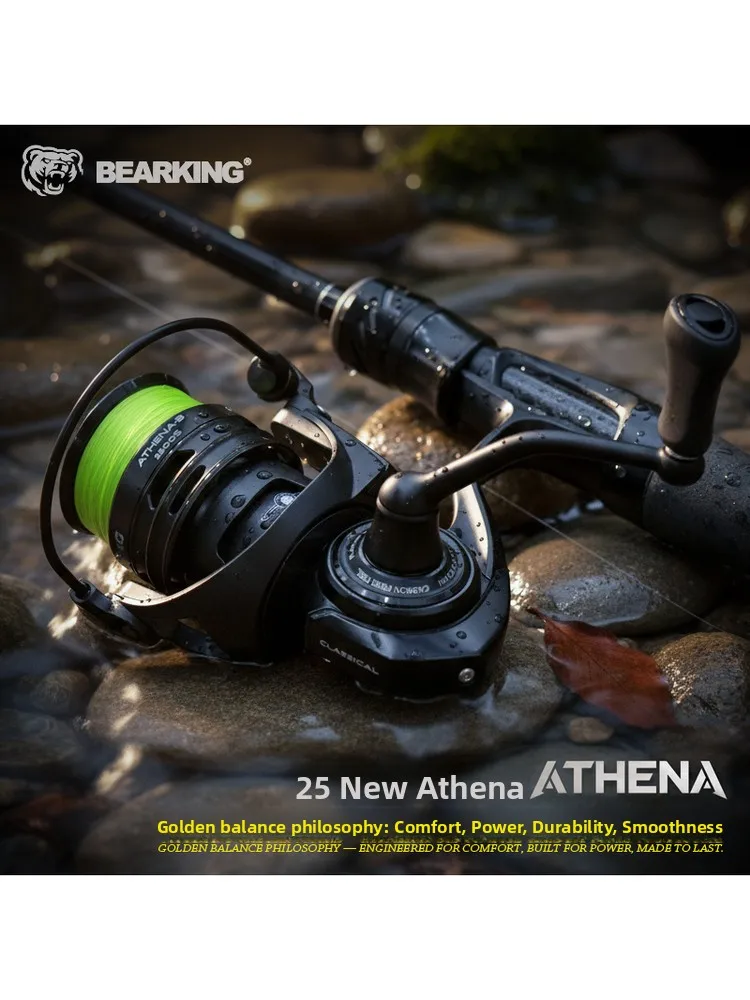 carrete-de-pesca-giratorio-bear-king-athena-modelo-2025-cuerpo-principal-de-fibra-de-carbono-81-rodamientos-carrete-de-al