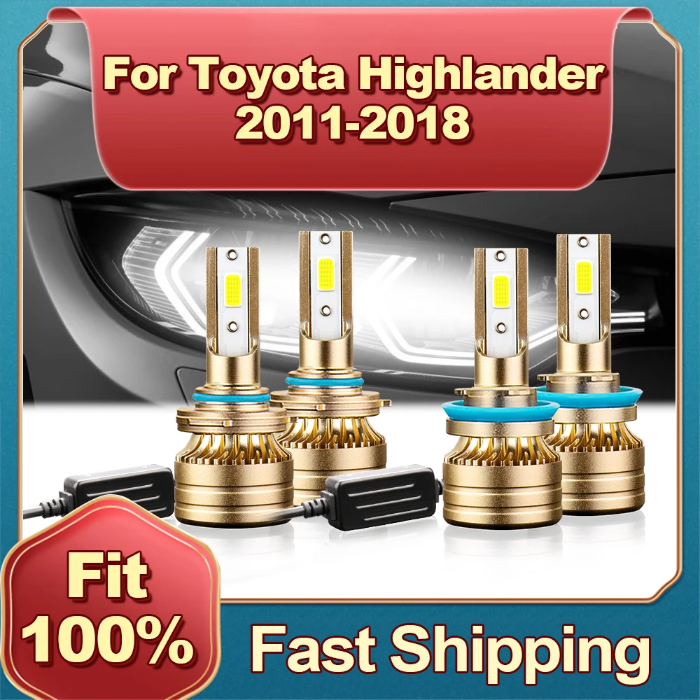 

2/4Pcs 30000LM LED Car Headlight Bulb Canbus H11 9005 For Toyota Highlander 2011 2012 2013 2014 2015 2016 2017 2018