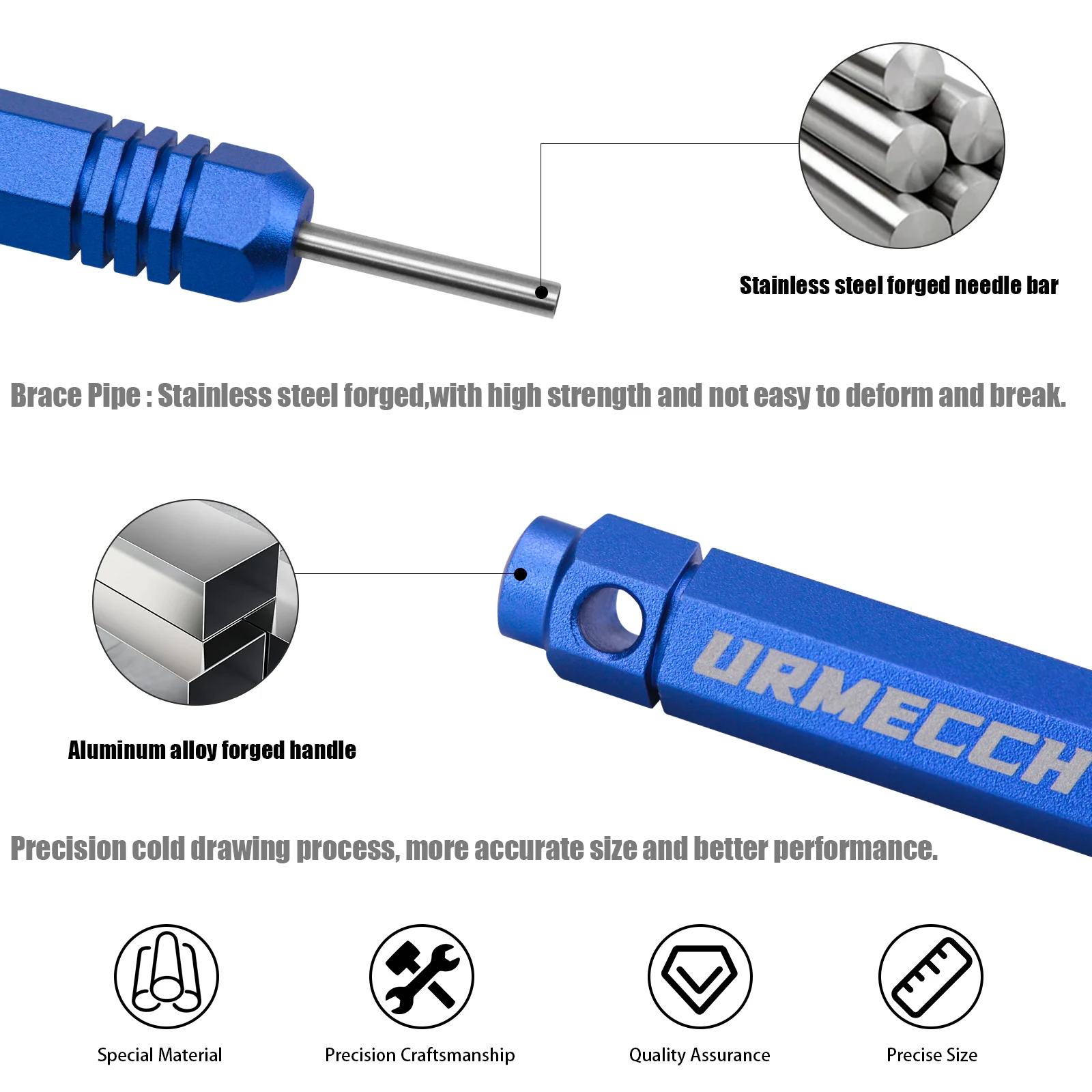 URMECCH 5pcs Pin Extractor Terminal Removal Tools Kit for JST/AMP /Molex Socket Connectors Male and Female Connector Tube Type