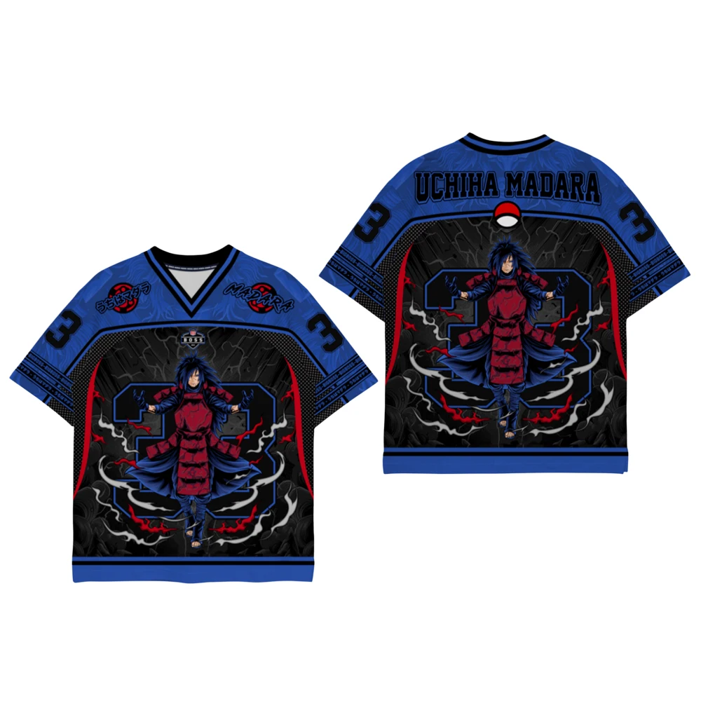 Naruto Madara Uchiha Anime3D Print Football Jersey Family Summer Adults Kids Athleisure T-Shirt Breathable Quick Dry Streetwear