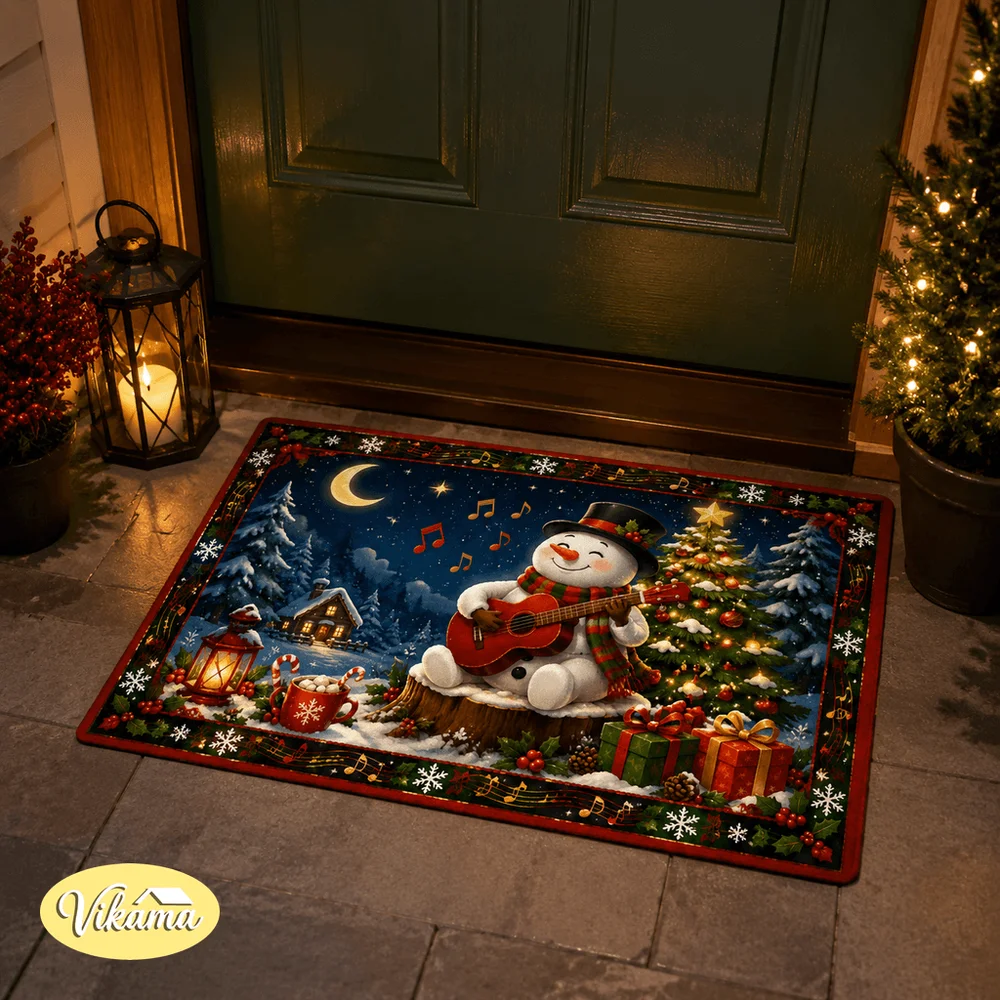 VIKAMA Entrance Door Mat For Hallway, Living Room, Bedroom Entrance, Bathroom Easy-To-Clean Rug Christmas New Style Home Decor