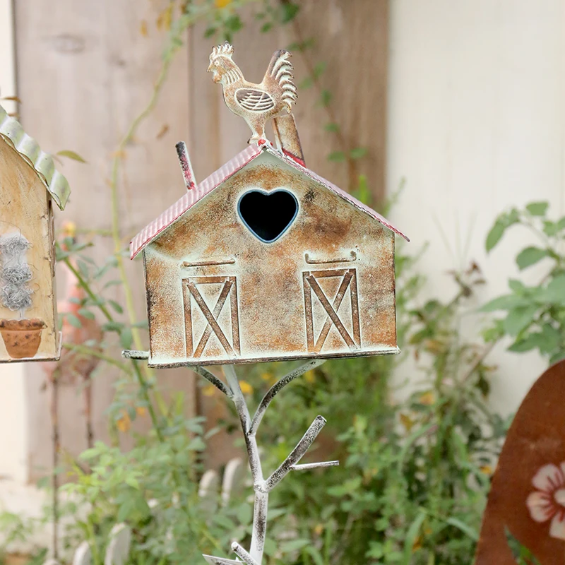 Vintage Bird House Style Garden Climbing Plant Support Outdoor Decoration