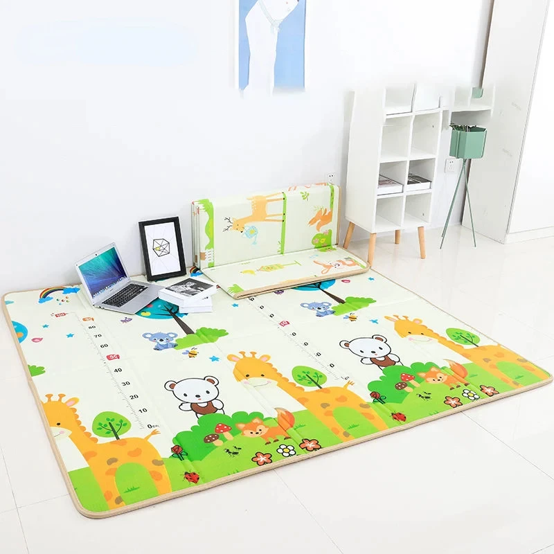 Foldable Crawling Carpet Kids Game Activity Rug Folding Blanket Educational Play Mat Waterproof Floor Playmat for Baby Playpens