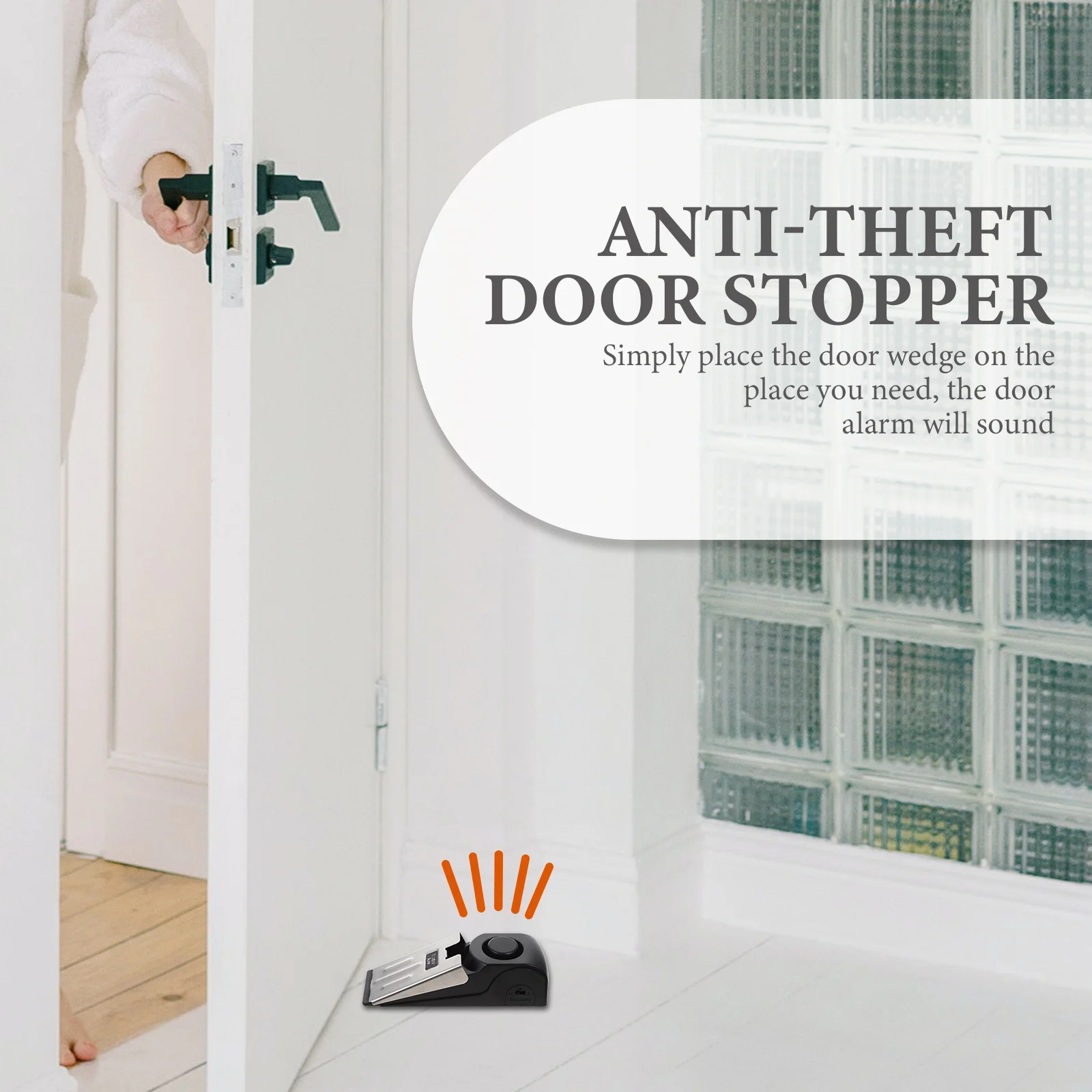 

Portable Door Stopper with Security Alarm Press-Type Door Wedge for Hands-Free Installation and Child Safety Protection