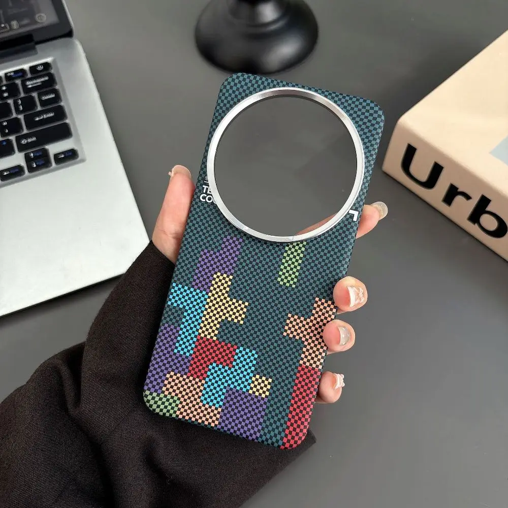 Fashion Colorful Block Pattern Phone Case for iPhone 14 15 16 17 Pro Max with Protective Cover