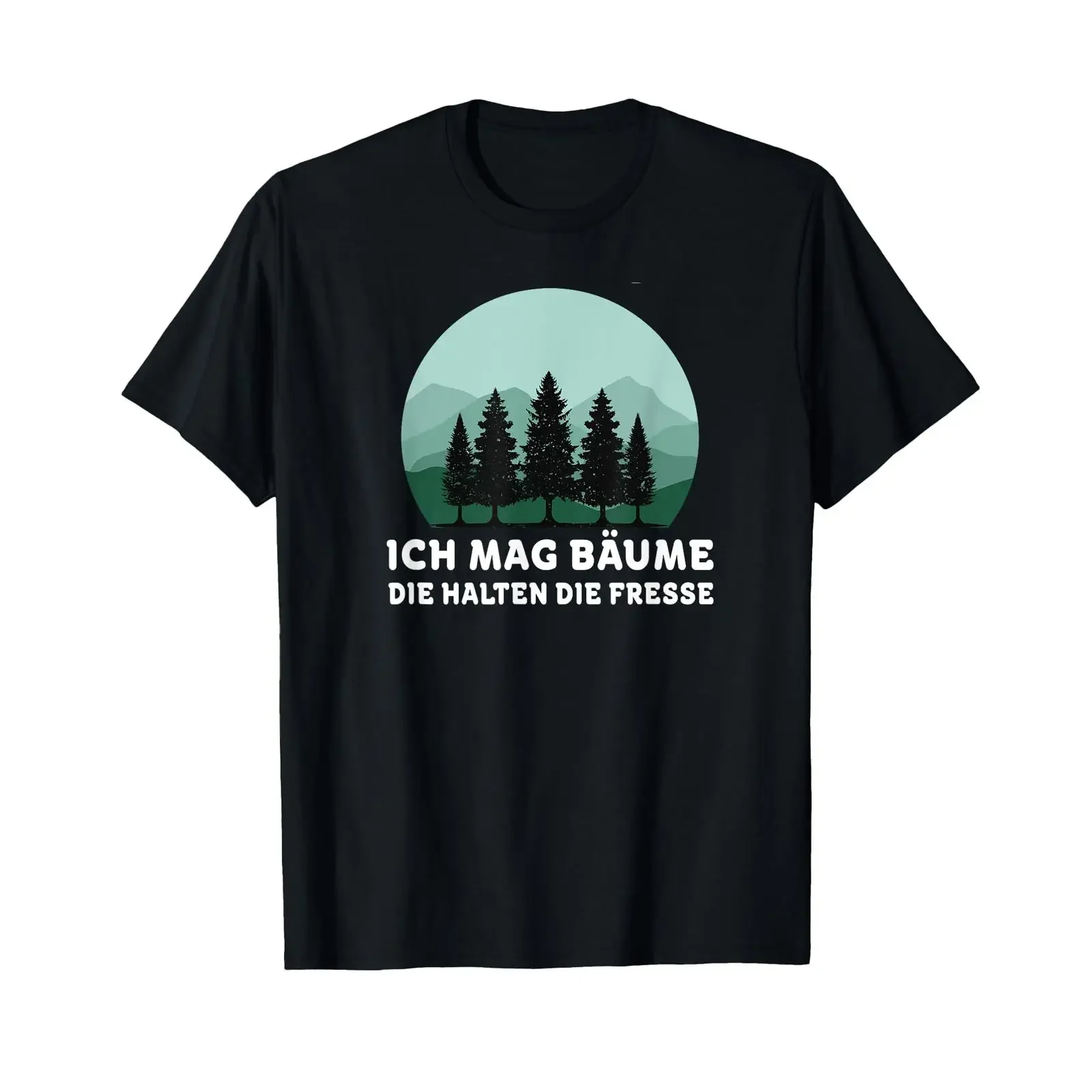 Camiseta Ich Mag Bäume Die Halten Fresse, estilo vintage, lavada, con gráfico, a la moda, suave, cómoda, transpirable, informal