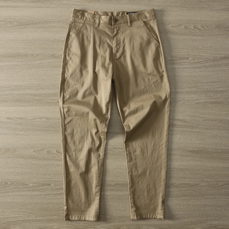 

2372# 2025 Autumn New American Retro Twill Woven Basic Pants Men's Simple 97% Cotton Washed Chino Straight Loose Casual Trousers